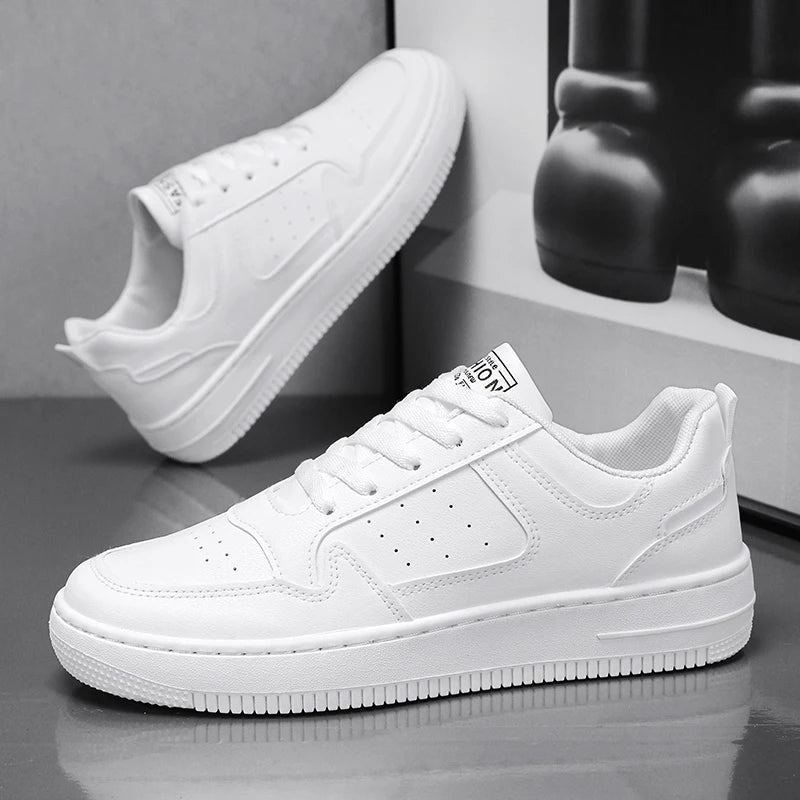 Men’s Chunky White Leather Casual Shoes