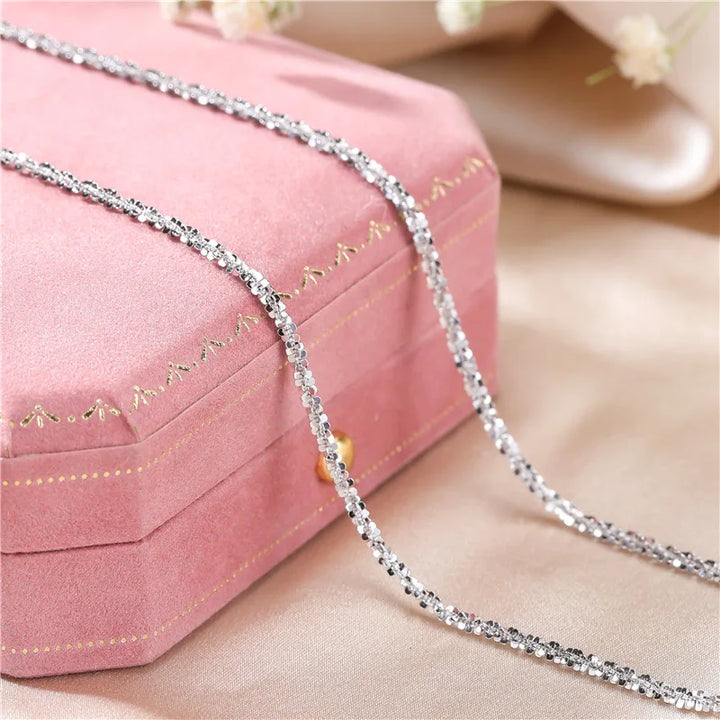 S925 Collarbone Necklace 2mm Round Pendant
