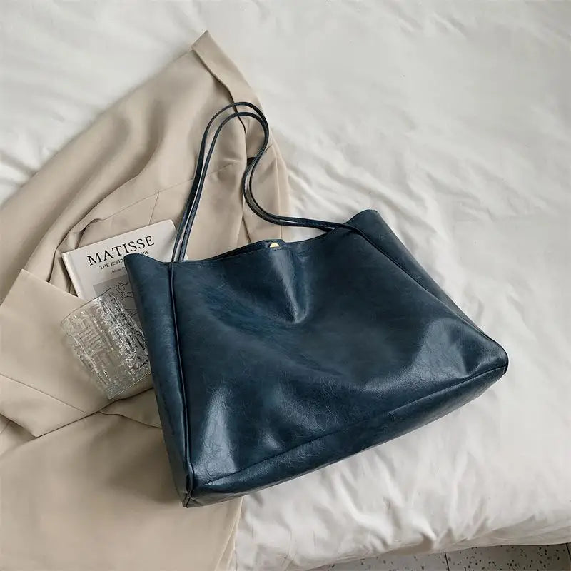 Women’s PU Tote Bag Retro Bucket Style