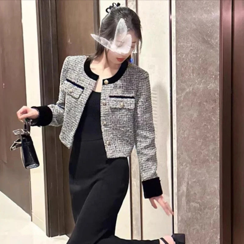 Short Patchwork Jacket Korean Style for Women