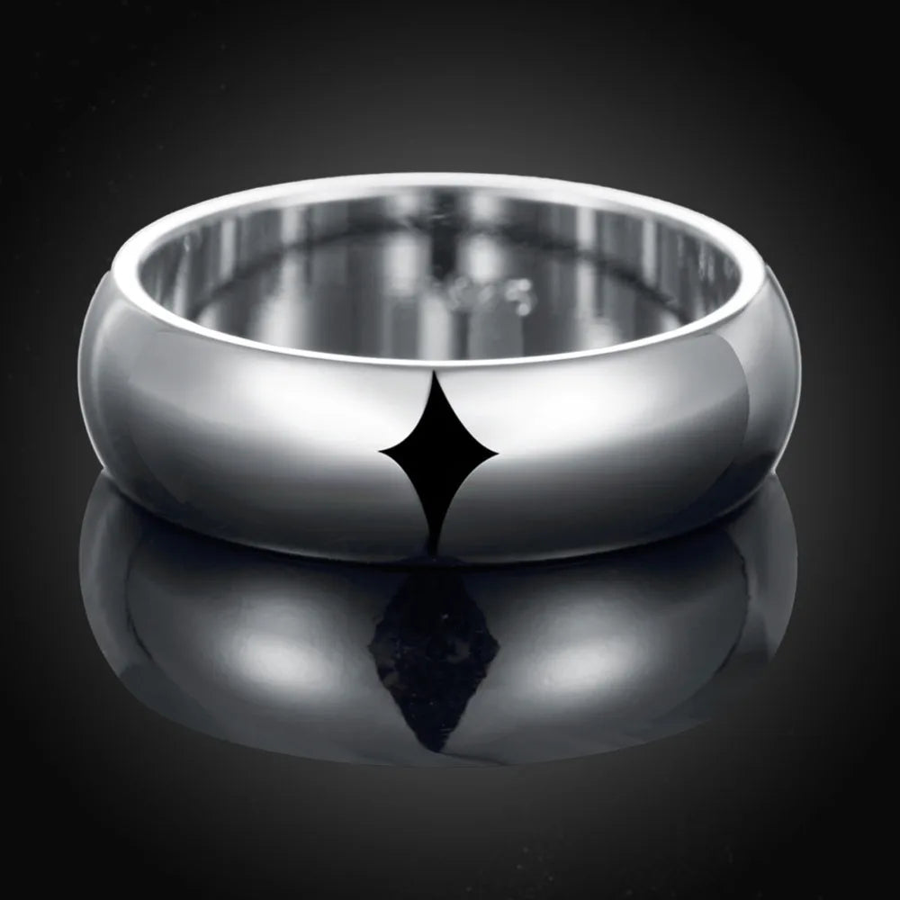 925 Silver Circle Ring Simple Round Design for Women
