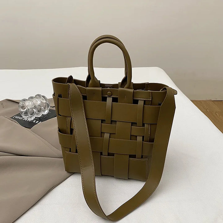Woven Shoulder Bag Elegant Women’s Tote