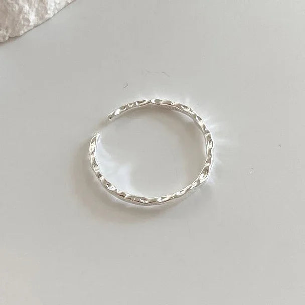925 Silver Minimalist Ring Geometric Round Design
